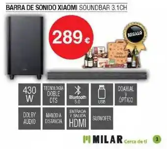 Milar Barra de sonido xiaomi soundbar 3.1ch oferta