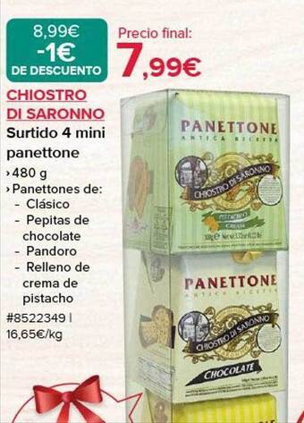 Costco Chiostro di saronno surtido 4 mini panettone oferta
