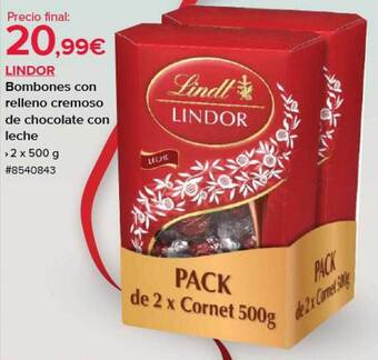 Costco Lindor bombones con relleno cremoso de chocolate con leche oferta