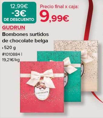 Costco Gudrun bombones surtidos de chocolate belga oferta