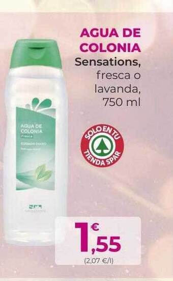 SPAR Gran Canaria Agua de colonia sensations fresca o lavanda oferta