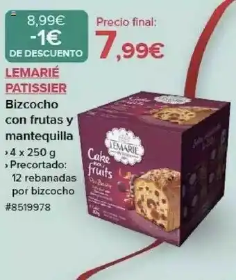 Costco Lemarié patissier bizcocho con frutas y mantequilla oferta