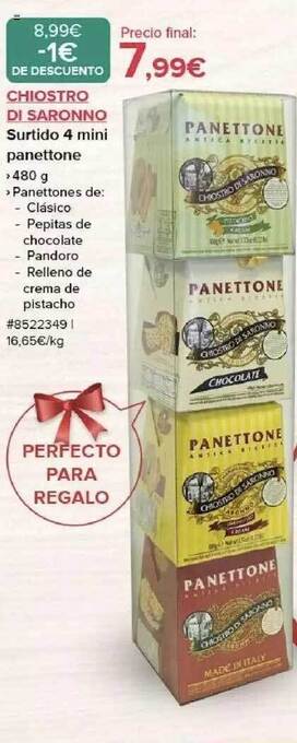 Costco Chiostro di saronno surtido 4 mini panettone oferta