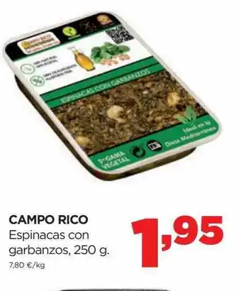 Alimerka Campo rico espinacas con garbanzos oferta