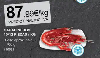 Costco Carabineros 10 12 piezas kg oferta