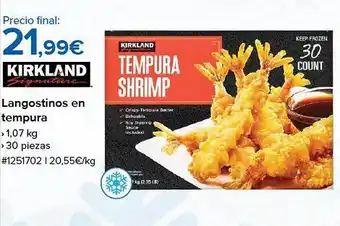 Costco Kirkland langostinos en tempura oferta