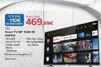 Costco Tcl smart tv 65 oferta