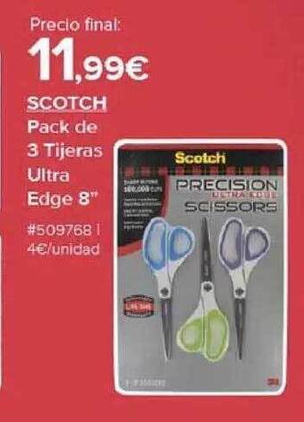Costco Scotch pack de 3 tijeras ultra edge 8 oferta