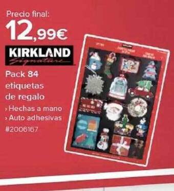 Costco Kirkland pack 84 etiquetas de regalo oferta