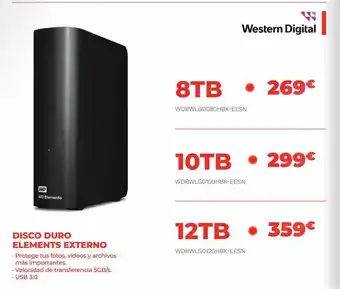 Disco duro elements externo western digital