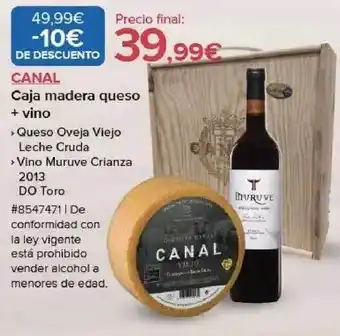 Costco Canal caja madera queso + vino oferta