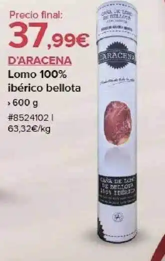 Costco D'aracena lomo 100% ibérico bellota oferta