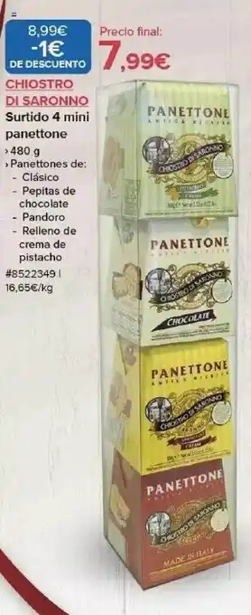 Costco Chiostro di saronno surtido 4 mini panettone oferta