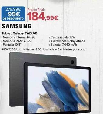 Costco Samsung tablet galaxy tab a8 oferta