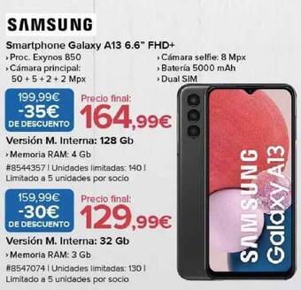Costco Samsung smartphone galaxy a13 6.6 oferta