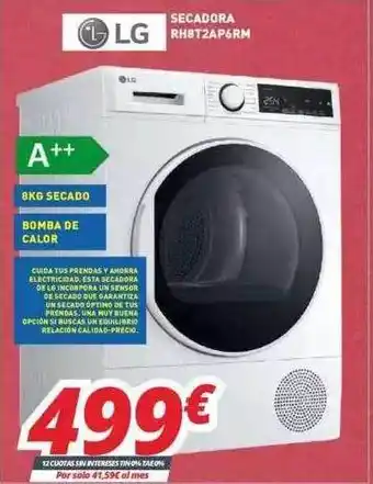 Mi electro Lg secadora rh8t2ap6rm oferta