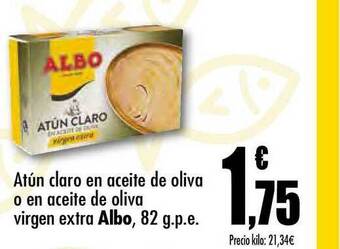 Unide Supermercados Albo Atún Claro En Aceite De Oliva O En Aceite De Oliva Virgen Extra 82g oferta