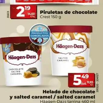 Dia Helado de chocolate y salted caramel haagen dazs oferta