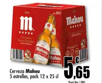 Unide Supermercados Mahou Cerveza 5 Estrellas 12x25 cl oferta