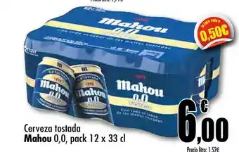 Unide Supermercados Mahou Cerveza Tostada 0.0 12x33 cl oferta