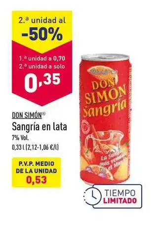 ALDI Don Simón Sangría En Lata 0,33L oferta