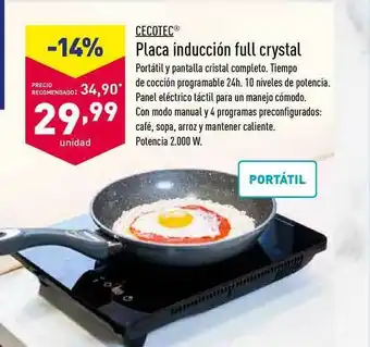 ALDI Cecotec Placa Inducción Full Crystal oferta