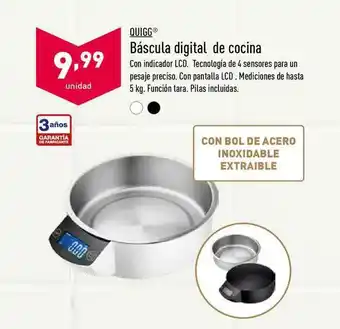 ALDI Quigg Báscula Digital De Cocina oferta