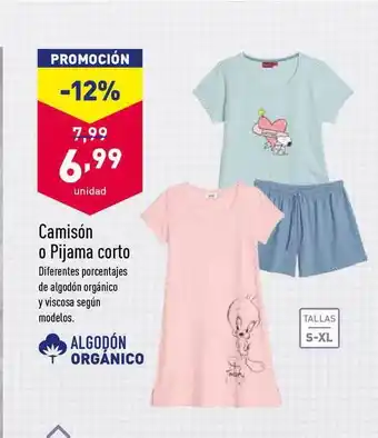ALDI Camisón O Pijama Corto oferta
