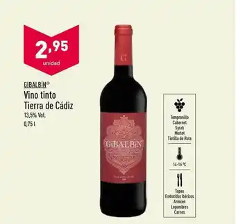 ALDI Gibalbín Vinto Tinto Tierra De Cádiz 0,75L oferta