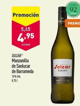 ALDI Solear Manzanilla De Sanlucar De Barrameda 0,75L oferta