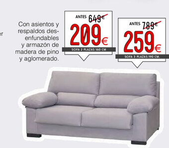 Atrapamuebles Con Asientos y respaldos des enfundables y armazón de madera de pino y aglomerado oferta