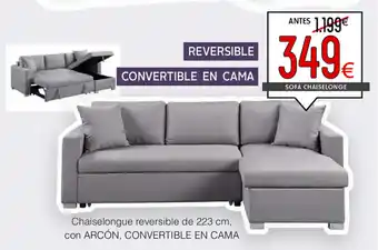 Atrapamuebles Chaiselongue reversible de 223cm con Arcón, Convertible En Cama oferta