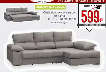 Atrapamuebles Chaiselongue convertible en cama 270x100x150cm oferta