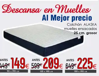 Atrapamuebles Descansa en Muelles Al Mejor precio Colchón Alaska muelles ensacados 25cm oferta
