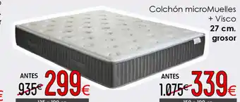 Atrapamuebles Colchón micro Muelles + Visco 27cm grosor oferta