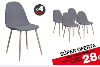 Atrapamuebles Silla deseño Iena gris Resistentes patas metálicas oferta