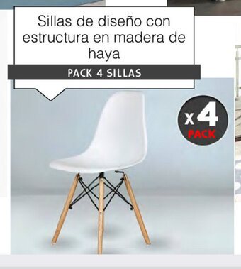 Atrapamuebles Sillas de diseño con estructura en madera de haya oferta