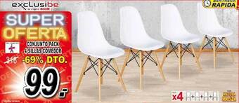 Muebles Boom Conjunto Pack 4 Sillas Comedor oferta
