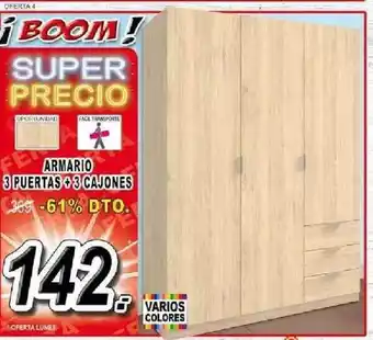 Muebles Boom Armario 3 Puertas + 3 Cajones oferta