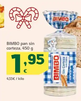 HiperDino Bimbo Pan Sin Corteza 450g oferta