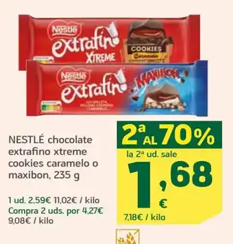 HiperDino Nestlé Chocolate Extrafino Xtreme Cookies Caramelo oferta