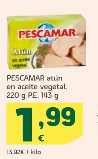 HiperDino Pescamar Atún en Aceite Vegetal 220g oferta