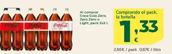 HiperDino Al Comprar Coca-Cola Zero, Zero Zero o Light Paxk 2x2L oferta