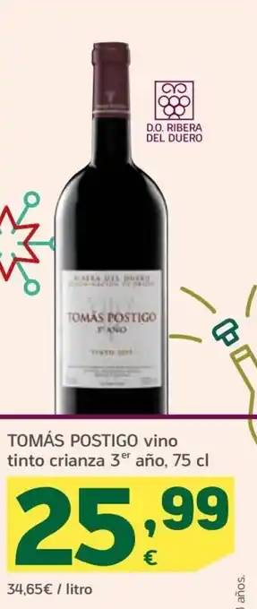 HiperDino Tomás Postigo Vino Tinto Crianza oferta