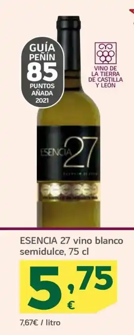 HiperDino Esencia 27 Vino Blanco Semidulce 75cl oferta