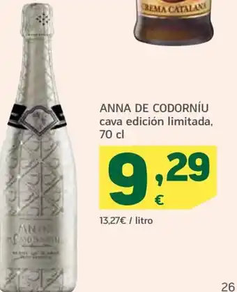 HiperDino Anna de Codorníu Cava Edición Limitada 70cl oferta