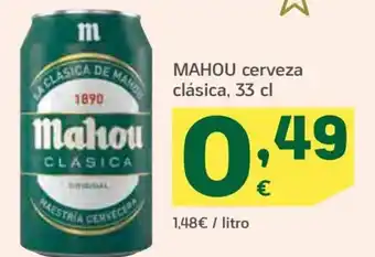 HiperDino Mahou Cerveza Clásica, 33cl oferta