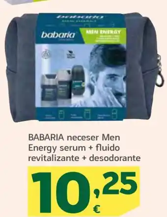HiperDino Babaria Neceser Men Energy Serum + Fluido Revitalizante + Desodorante oferta