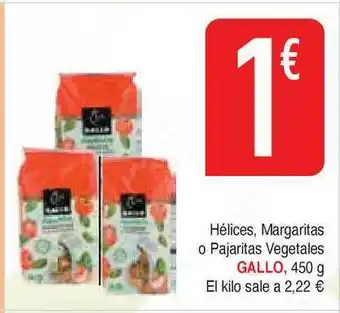 Masymas Gallo Hélices Margaritas O Pajaritas Vegetales 450g oferta