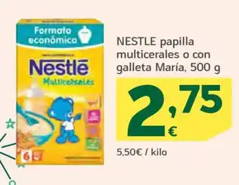 HiperDino Nestle Papilla Multicereales o Con Galleta Maria, 500g oferta